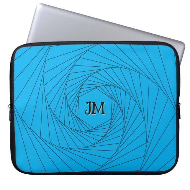 Laptophoes - Perspectief optische illusie blauw Laptop Sleeve (Voorkant)