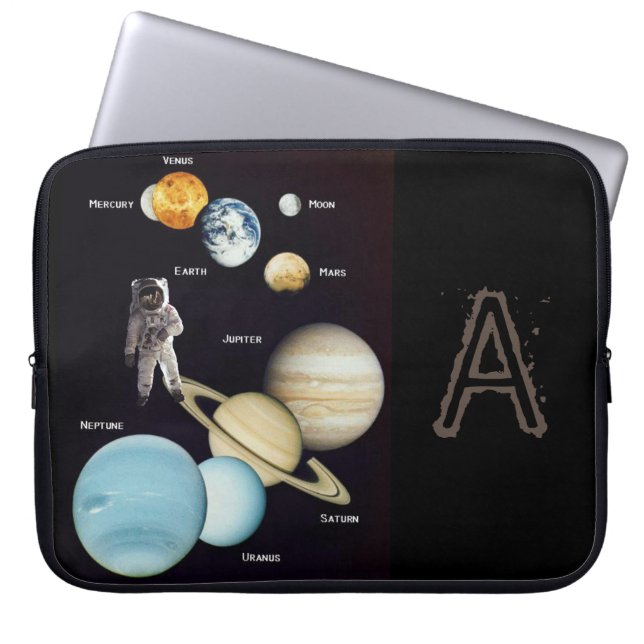 Laptophoes Planets Astronaut Laptop Sleeve (Voorkant)