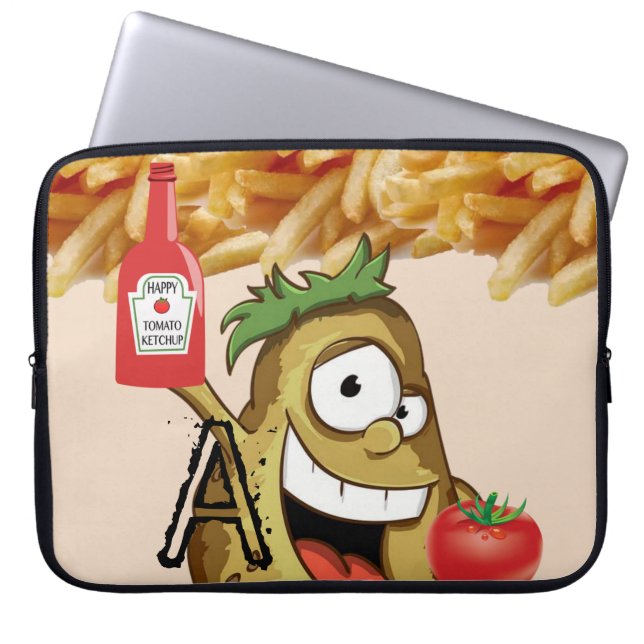 Laptophoes Potato, Franse groeven, Ketchup Laptop Sleeve (Voorkant)