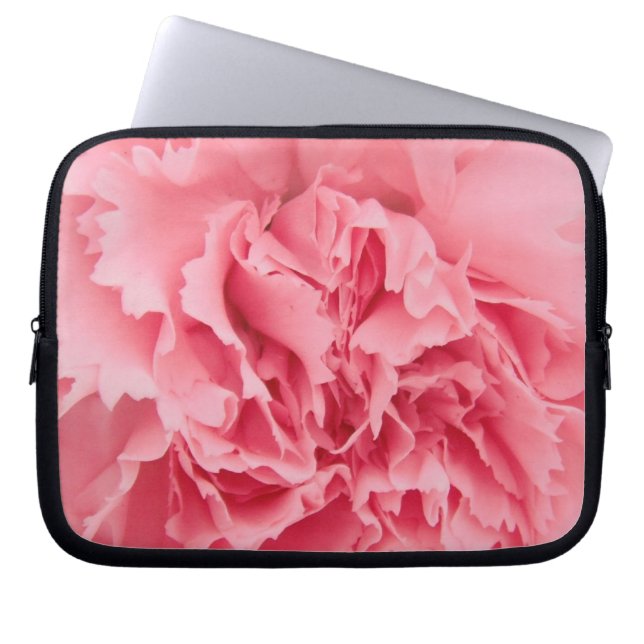 Laptophoes Roze anjer dicht Laptop Sleeve (Voorkant)