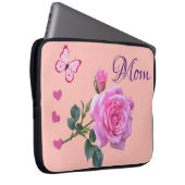Laptophoes Roze Butterfly Hecht Laptop Sleeve (Voorkant Rechts)