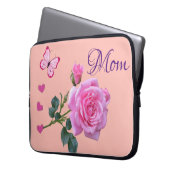 Laptophoes Roze Butterfly Hecht Laptop Sleeve (Voorkant Links)