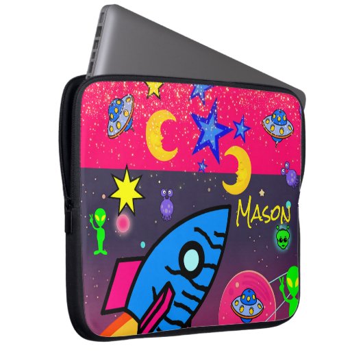 Laptophoes ruimteveer Aliens Astronaut Laptop Sleeve (Voorkant Rechts)