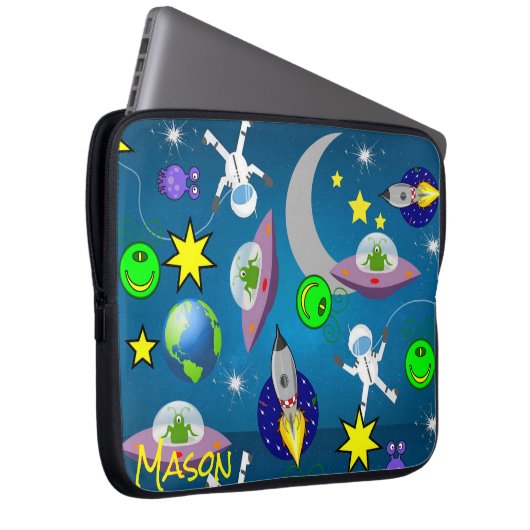 Laptophoes ruimteveer Aliens Astronaut Laptop Sleeve (Voorkant Rechts)