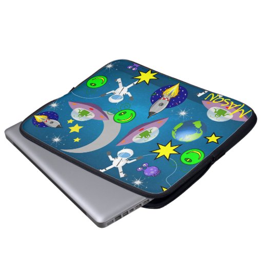 Laptophoes ruimteveer Aliens Astronaut Laptop Sleeve (Voorkant onderkant)