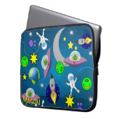 Laptophoes ruimteveer Aliens Astronaut Laptop Sleeve (Voorkant Links)