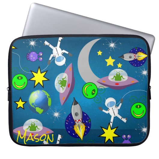 Laptophoes ruimteveer Aliens Astronaut Laptop Sleeve (Voorkant)