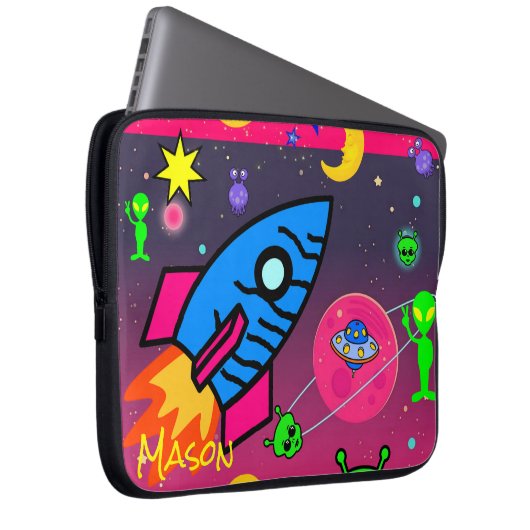 Laptophoes ruimteveer Aliens Astronaut Laptop Sleeve (Voorkant Rechts)