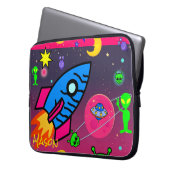 Laptophoes ruimteveer Aliens Astronaut Laptop Sleeve (Voorkant Links)