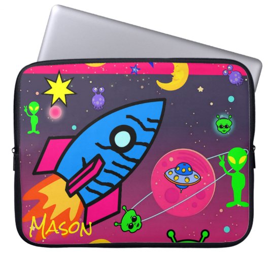 Laptophoes ruimteveer Aliens Astronaut Laptop Sleeve (Voorkant)