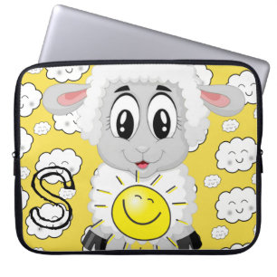 Laptophoes Schapel Sun Clouds Yellow Laptop Sleeve