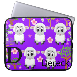Laptophoes Schapenbomen Floral Paars Laptop Sleeve