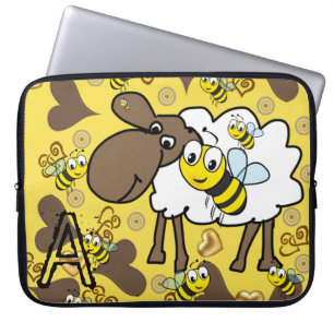 Laptophoes Schapenbruin Harten Bumblebei Laptop Sleeve