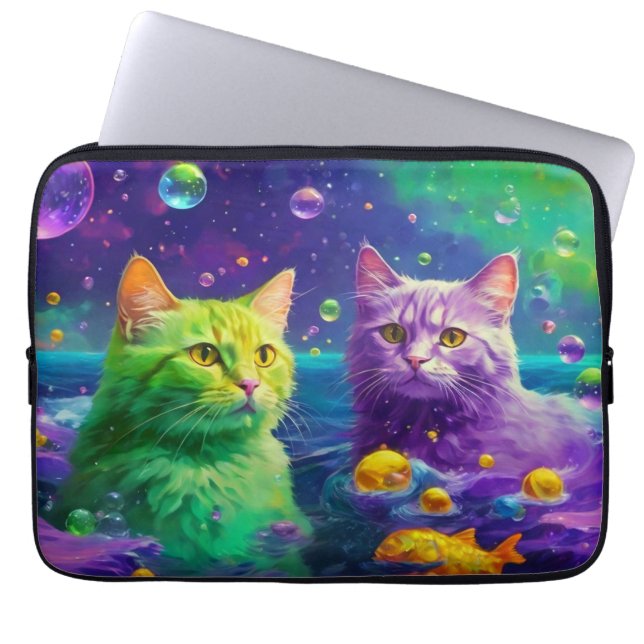 Laptophoes – Schattigee en stijlvolle Cat Laptop Sleeve (Voorkant)