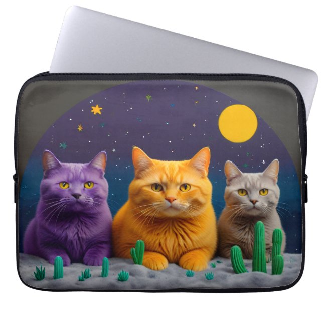 Laptophoes – Schattigee en stijlvolle Cat Laptop Sleeve (Voorkant)