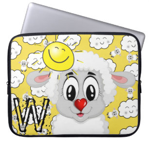Laptophoes Schep Sun Clouds Yellow Laptop Sleeve
