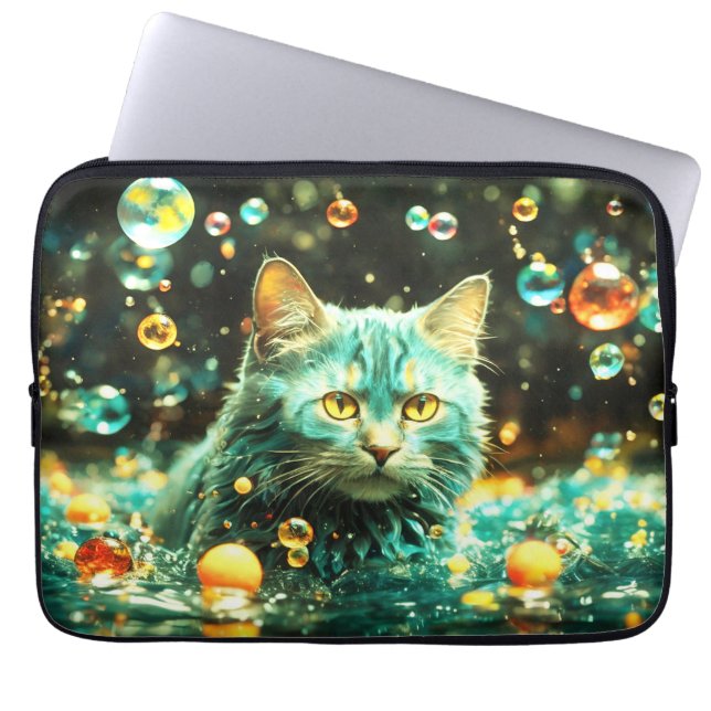 Laptophoes – Stijlvol kattenontwerp Laptop Sleeve (Voorkant)