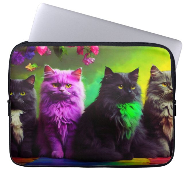 Laptophoes – Stijlvol kattenontwerp Laptop Sleeve (Voorkant)
