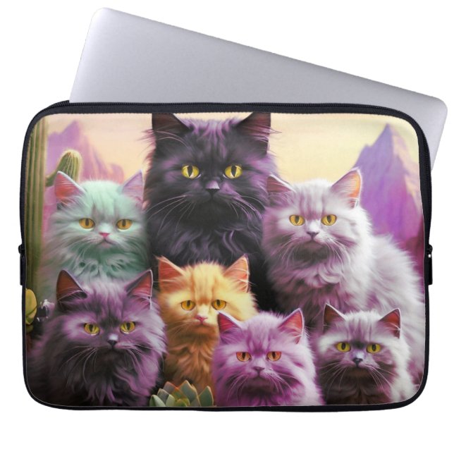 Laptophoes – Stijlvol kattenontwerp Laptop Sleeve (Voorkant)