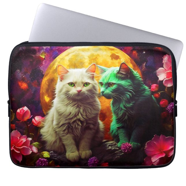 Laptophoes – Stijlvol kattenontwerp Laptop Sleeve (Voorkant)