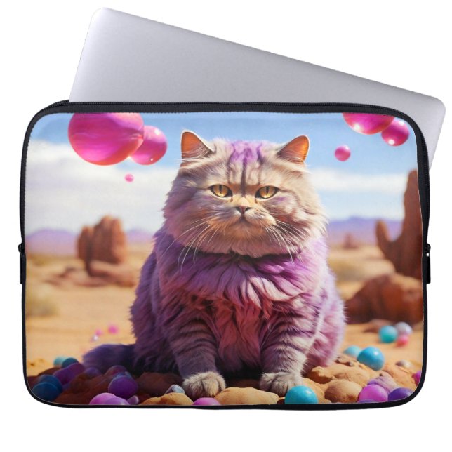 Laptophoes – Stijlvol kattenontwerp Laptop Sleeve (Voorkant)