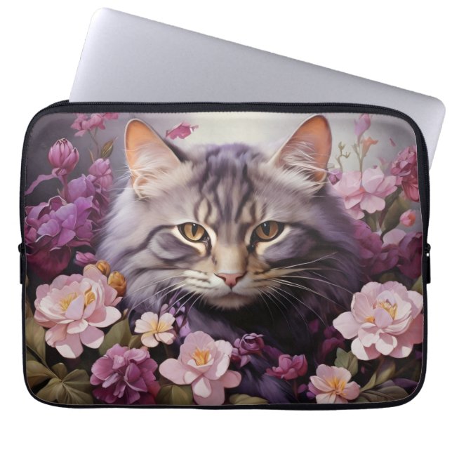 Laptophoes – Stijlvol kattenontwerp Laptop Sleeve (Voorkant)
