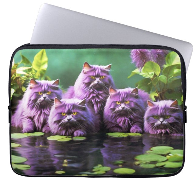Laptophoes – Stijlvol kattenontwerp Laptop Sleeve (Voorkant)