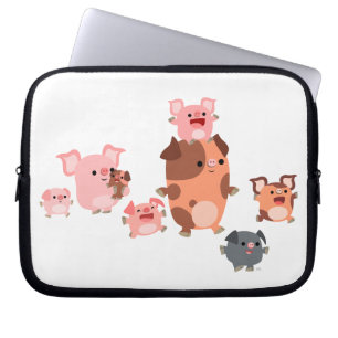 Laptophoes van de Cute Cartoon Pig-reeks Laptop Sleeve
