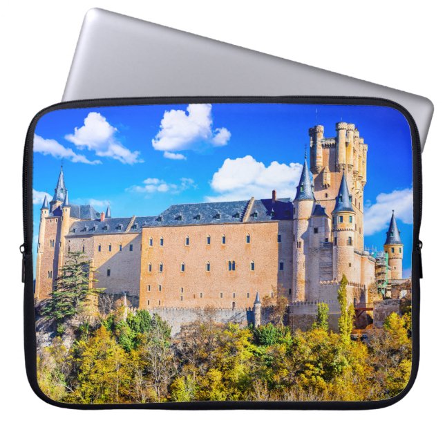 Laptophoes van Neopreen 15 inch Segovia castle Laptop Sleeve (Voorkant)