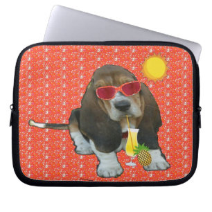 Laptophoes voor Baby Basset Hound-zomertijd Laptop Sleeve