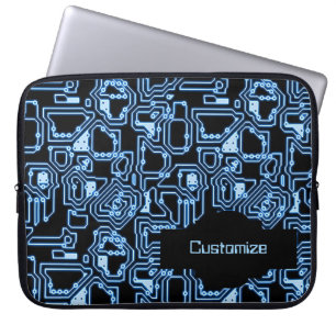 Laptophoes voor blauw en zwart computercircuit laptop sleeve