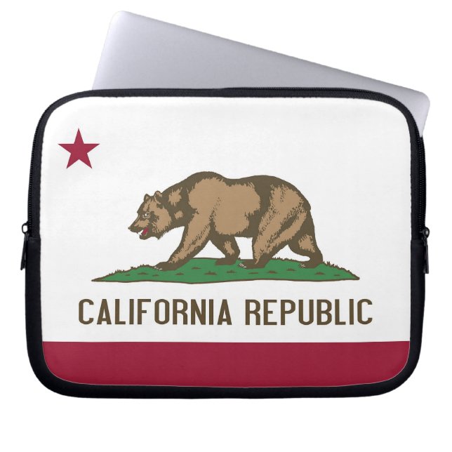 Laptophoes voor Californische statenvlag Laptop Sleeve (Voorkant)