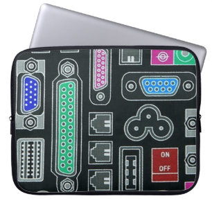 Laptophoes voor computergeek ingangspatroon laptop sleeve