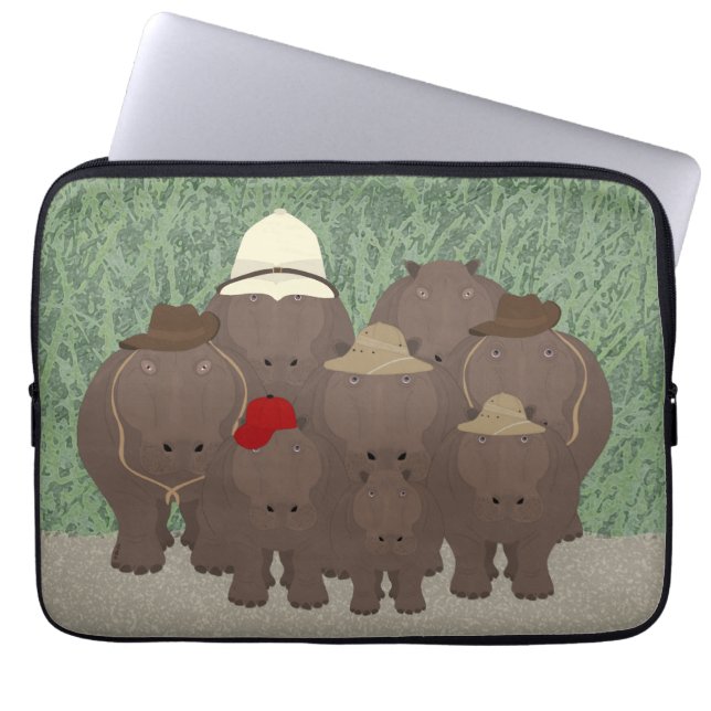 Laptophoes voor Hippos Laptop Sleeve (Voorkant)