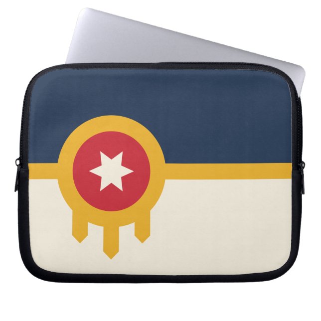 Laptophoes voor Tulsa City Flag Laptop Sleeve (Voorkant)