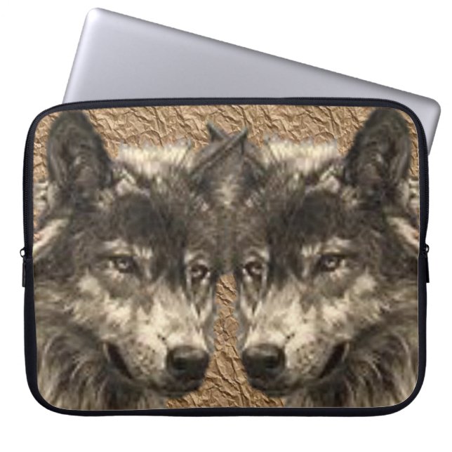 Laptophoes Wolf Laptop Sleeve (Voorkant)