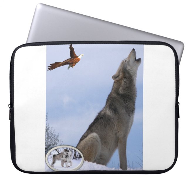 Laptophoes Wolf Laptop Sleeve (Voorkant)