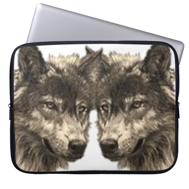Laptophoes Wolf Laptop Sleeve (Voorkant)