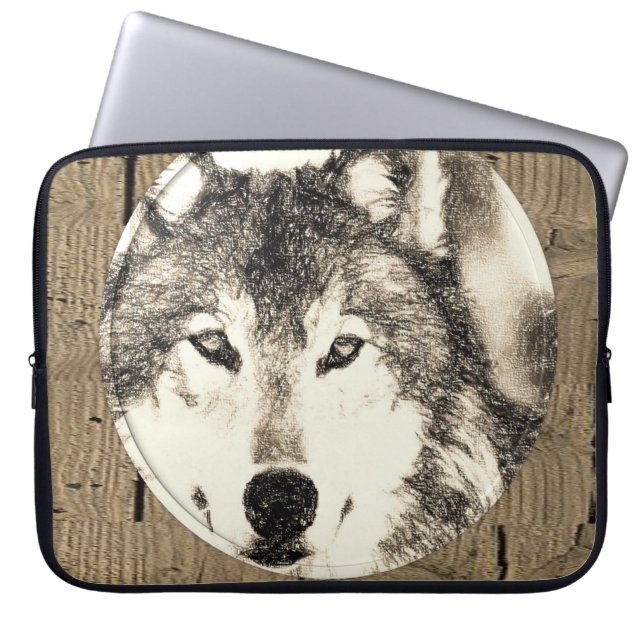 Laptophoes Wolf Laptop Sleeve (Voorkant)