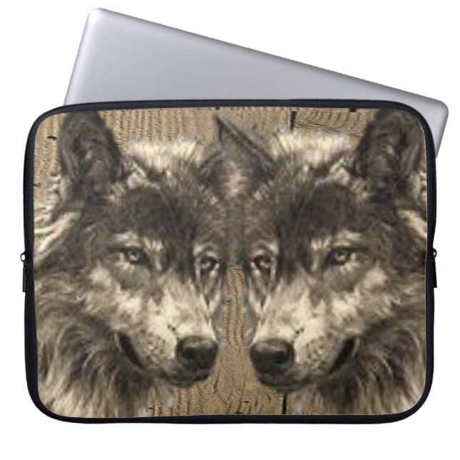 Laptophoes Wolf Laptop Sleeve (Voorkant)
