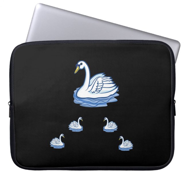 Laptophoes Zwan Laptop Sleeve (Voorkant)