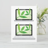 Laptops met bladeren kaart (Staand voorkant)