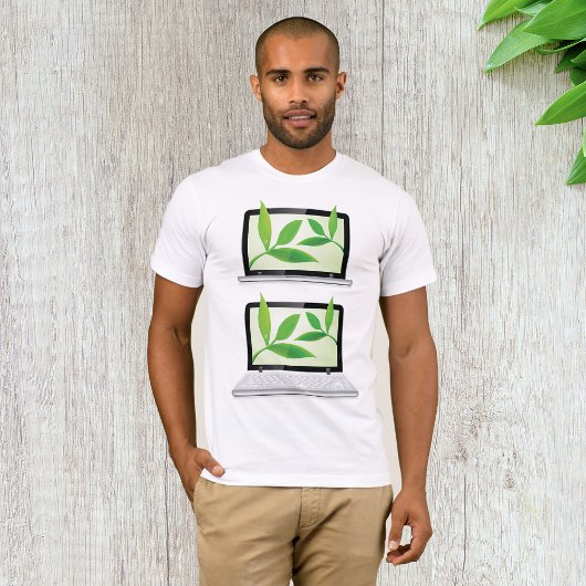 Laptops met bladeren t-shirt