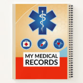 Laptopstijl voor bewaarder medische dossiers 3 notitieboek (Achterkant)