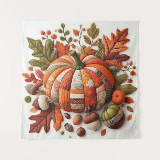 lapwerk pompoenwandtapijt wandkleed (Voorkant)