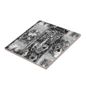 Lapwerk, schedelcollage tegeltje (Zijkant)