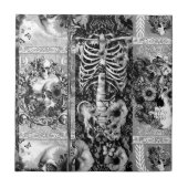 Lapwerk, schedelcollage tegeltje (Voorkant)