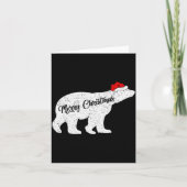 Lar Bear Animal Lover Xmas Santa Hat Lar Bear Chri Kaart (Voorkant)