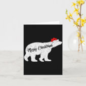 Lar Bear Animal Lover Xmas Santa Hat Lar Bear Chri Kaart (Gele Bloem)