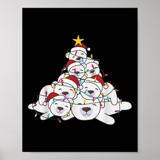 Lar Bear Christmas Tree Funny Animal Christmas Lar Poster (Voorkant)